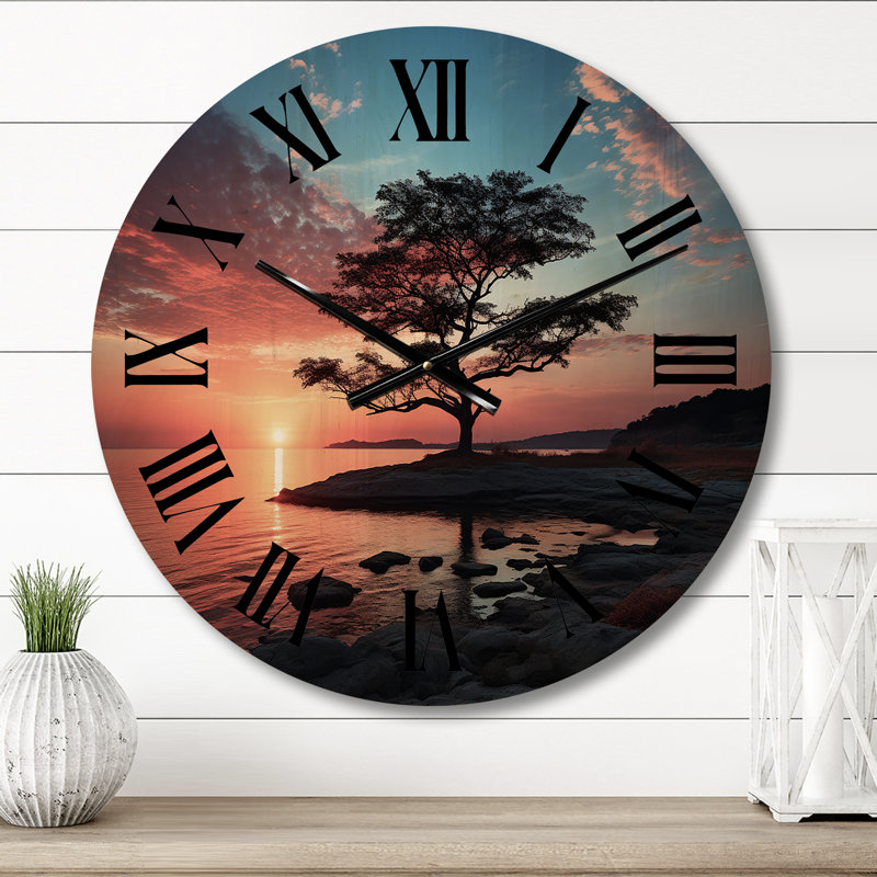 Horloge murale en bois massif Somer, Petit