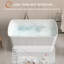 Baignoire de trempage japonaise 49 "avec siège intégré et baignoire profonde autoportante en acrylique blanc compact pour petit espace