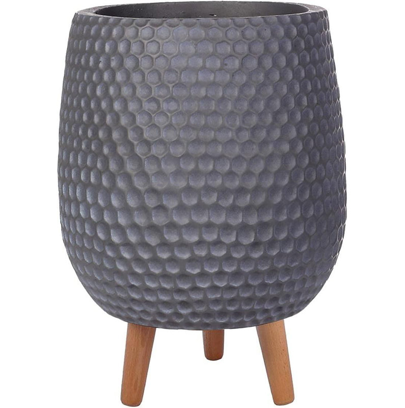 Honeycomb Style Egg Planter with Feet, 43cm H x 30cm W x 30cm D, Dark Grey