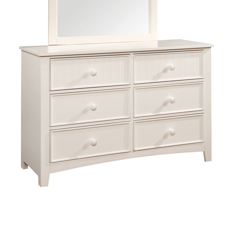 Commode 6 tiroirs Dennie, Blanc