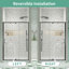 Porte de douche pivotante en verre pivotante, 44-48 po X P 71 po H, verre trempé transparent de 1/4 pouce, finition noir mat, installation réversible | Idée de cadeau-124319182
