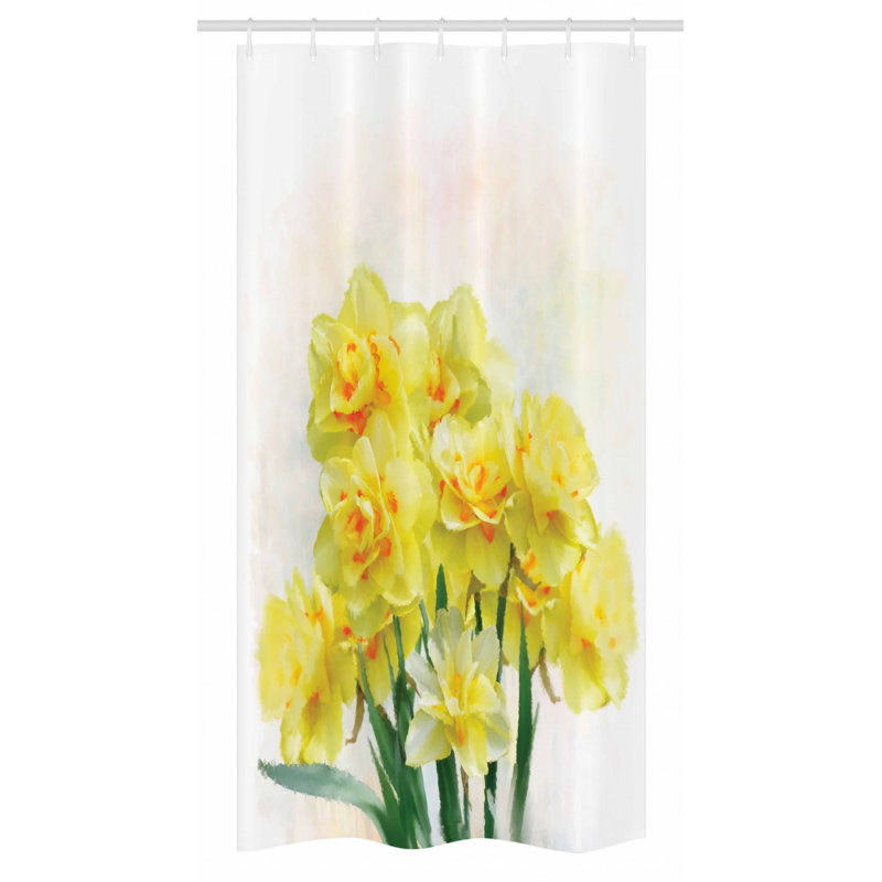 Floral Shower Curtain with Hooks Included, 36" W x 72" L