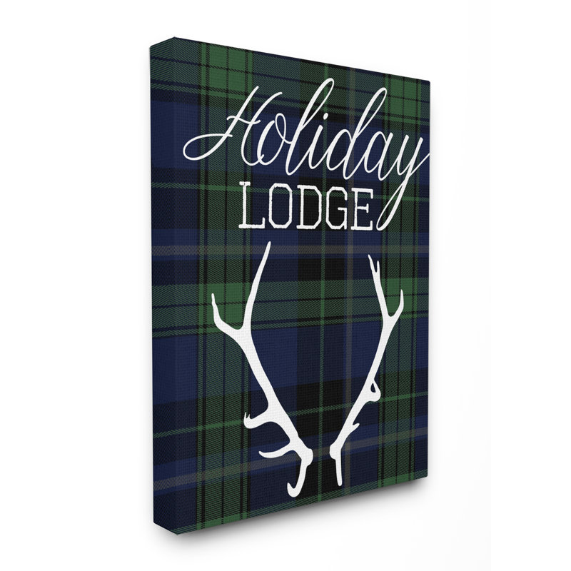 «Holiday Lodge Christmas Antler» par Daphne Polselli, reproduction d'art textuel sur toile, H 20 po x l 16 po x P 1,5 po