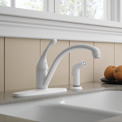 Collins Single-Handle Kitchen Sink Faucet with Side Sprayer, 4-Hole Kitchen Faucet