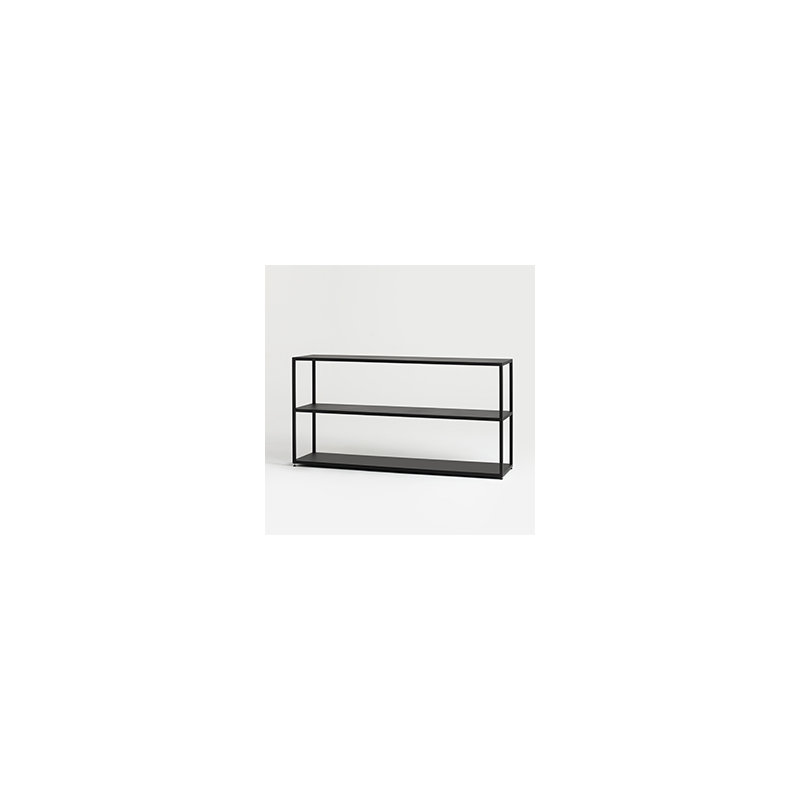 Rayne 75cm H Steel Geometric Bookcase, Black, H75 x W150 x D35cm