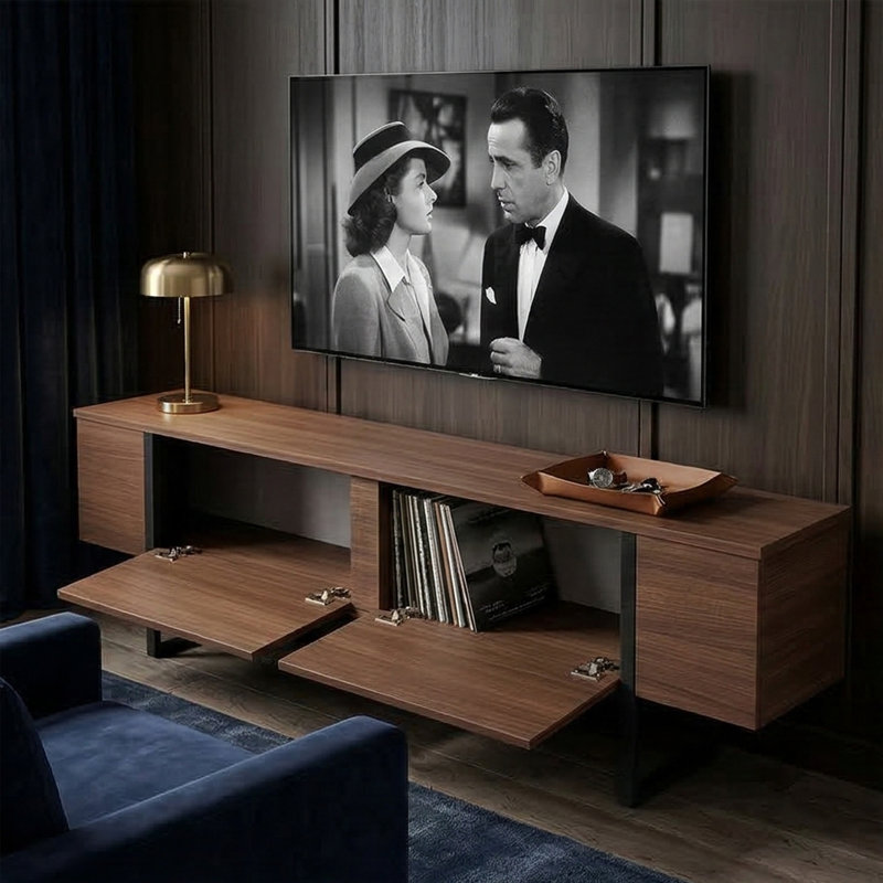 Buffet et meuble télé Elara, Noyer / noir