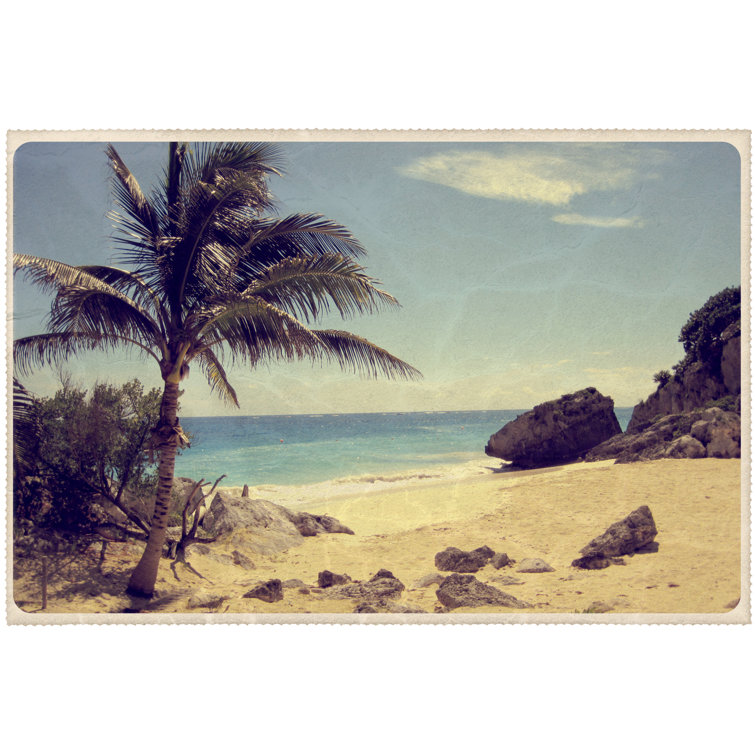 Palm Tree On A Mexican Beach by Jitalia17 - Wrapped Canvas Print