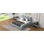 Grand lit plateforme tapissier avec table de chevet multimédia et tablettes de rangement-1645943980