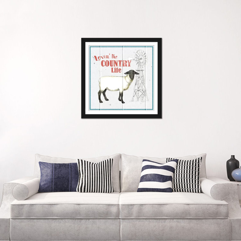 «Farm to Table I», impression sur toile, H 16 po x l 16 po x P 1 po, Papier avec cadre noir, Blanc