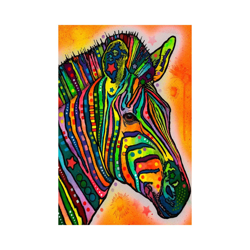 Zebra by Dean Russo - Wrapped Canvas Painting, 152.5 cm H x 101.5 cm W