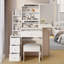 Table de coiffeuse 29,2 "avec miroir et rangement pour petits espaces-2116445090