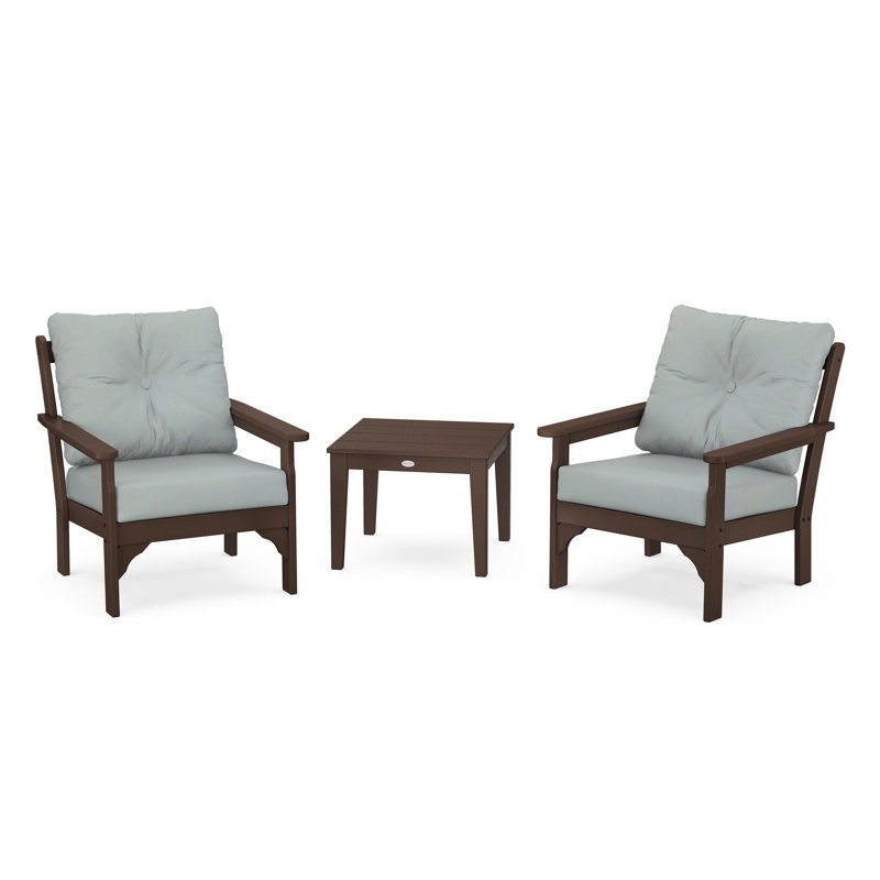 Vineyard 3-Piece Deep Seating Set, Spa, Mahogany