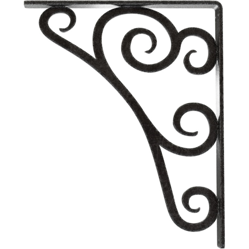 Support en fer forgé Tristan, Étain antique, H 12 po x l 1,5 po x P 10 po