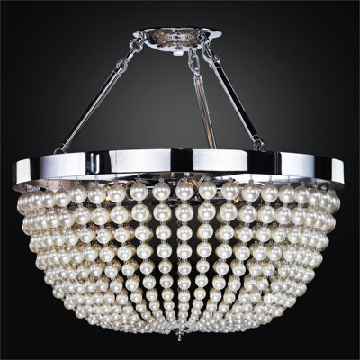 Plafonnier semi-encastré à cuve de style lustre 23 po 6 lumières Willard