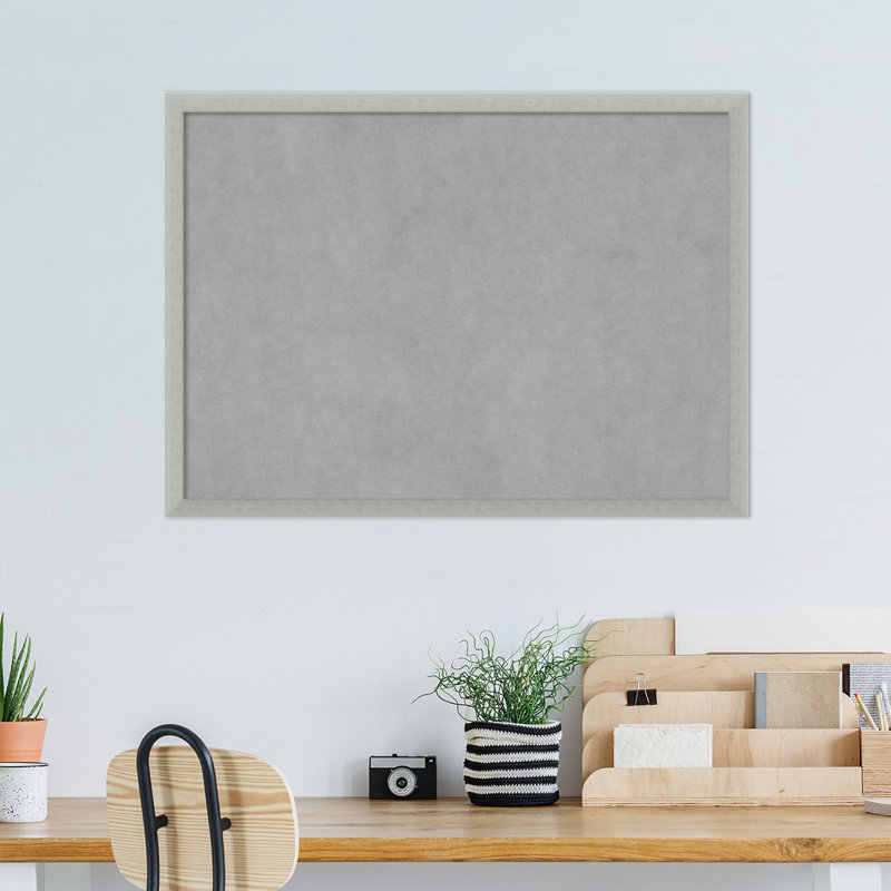 Tableau magnétique encadré feuille d'argent, H 22 po x l 30 po
