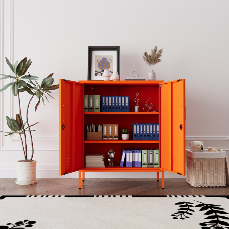 Armoire de rangement verrouillable en métal à 2 portes, armoire industrielle robuste à 3 niveaux avec tablettes amovibles, rangement polyvalent facile à assembler pour le bureau à domicile