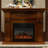 Walnut Solid Wood Electric Fireplace