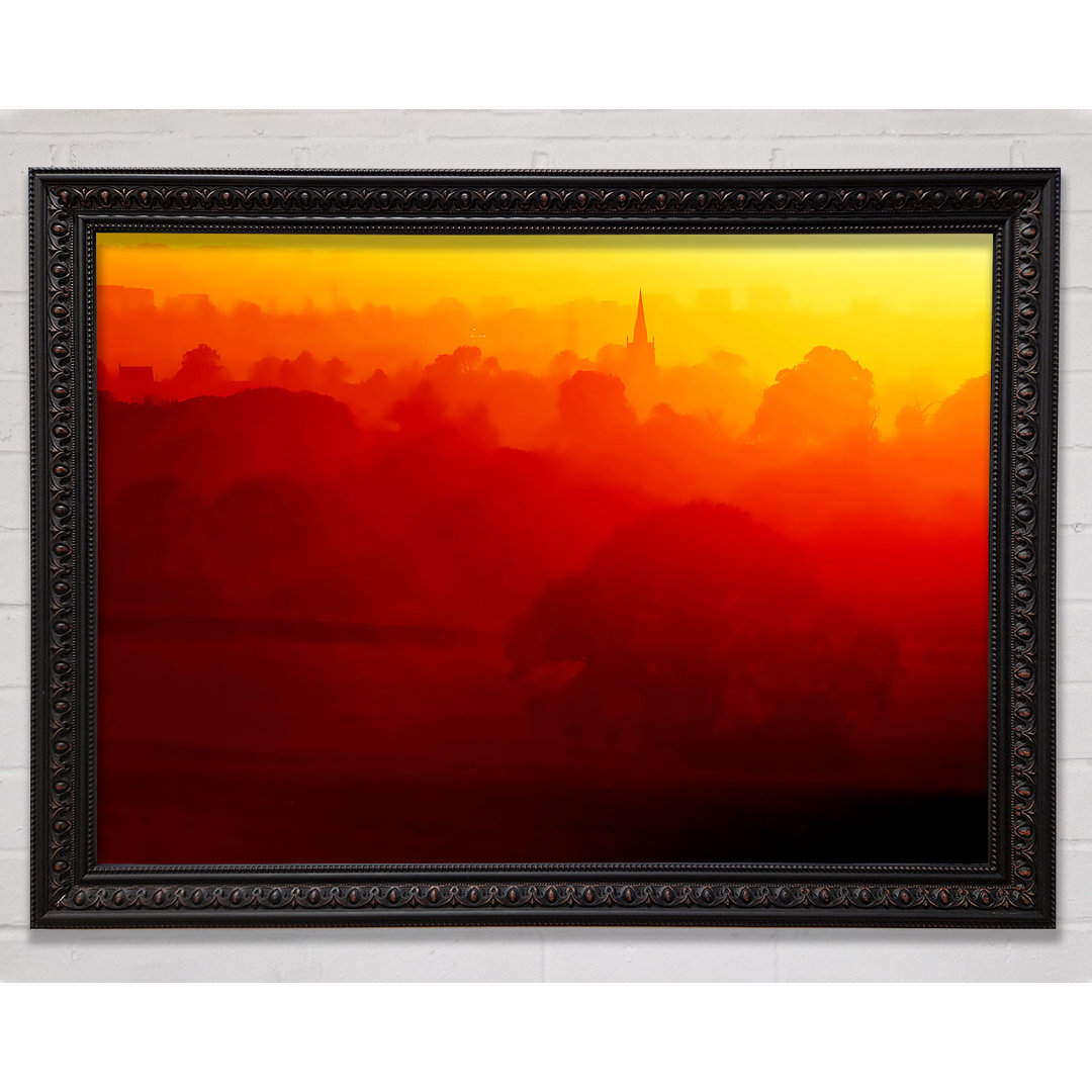 Orange Morning Countryside - Einzelner Bilderrahmen Kunstdrucke