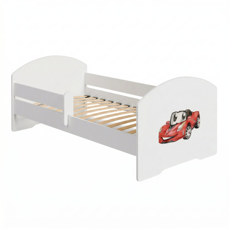 LUK children's bed with railing Auto flag, European Toddler (80 x 160cm)