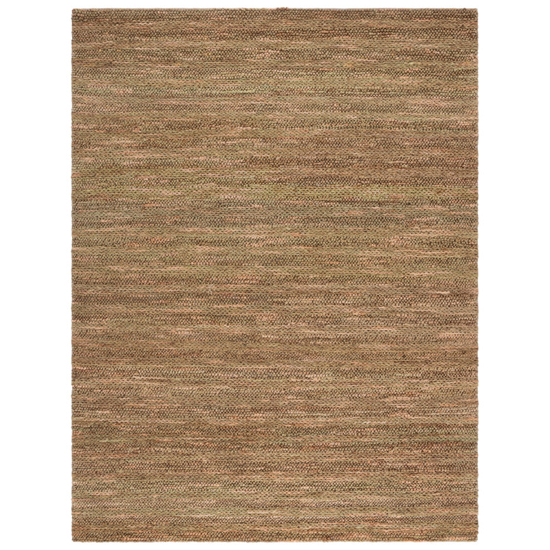 Natural Fiber Couture 101 Hand Loomed Jute/Cotton Rug in Green/Natural, Rectangle 8' x 10'