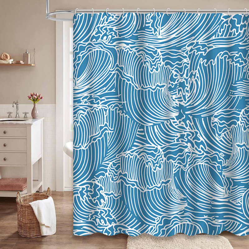 Rideau de douche imperméable abstrait, L 72 po x l 72 po