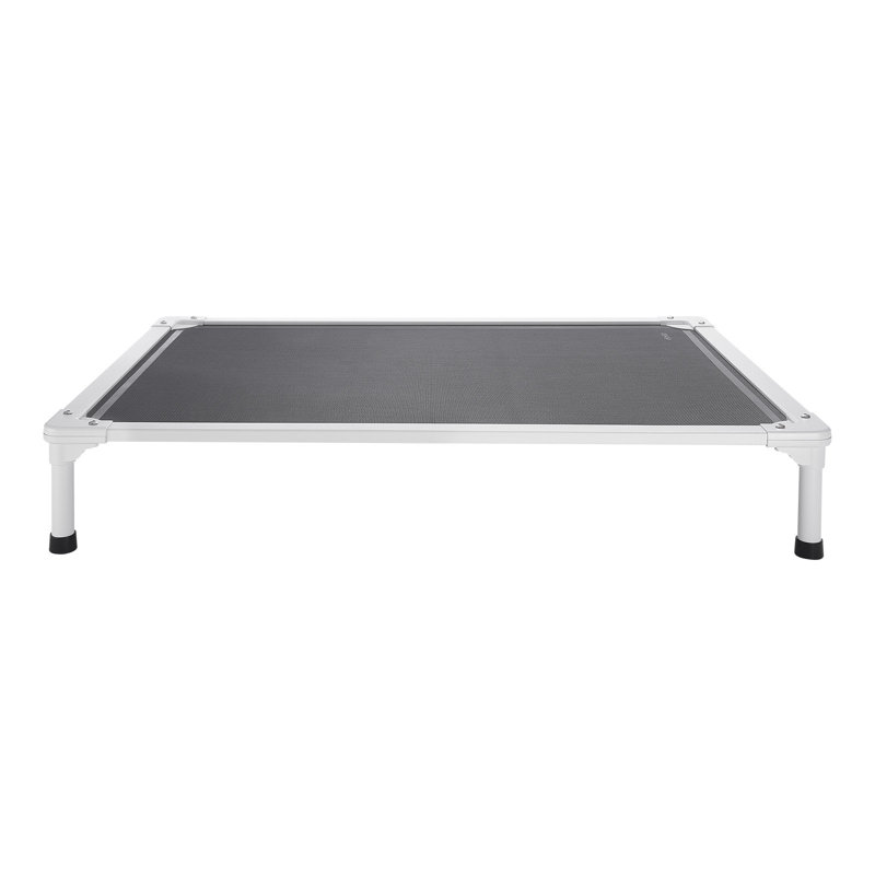 Lit surélevé pour chiens de grande taille, lit surélevé portatif pour chien avec structure en tube d'aluminium et maille respirante PVC-coated polyester, lit de hamac surélevé pour animaux à l'intérieur et à l'extérieur, gris