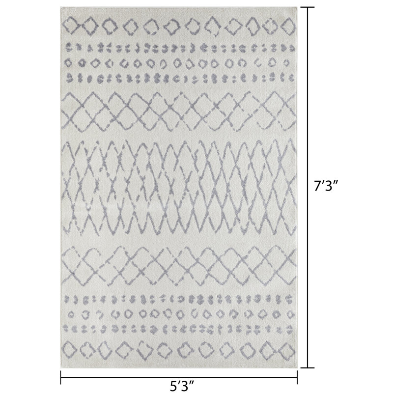 Christine Barzenski Cream Area Rug, Rectangle 5'3" x 7'3"