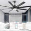 Ventilateur de plafond à DEL 8 pales avec télécommande et ensemble d'éclairage inclus Brixham-34908088