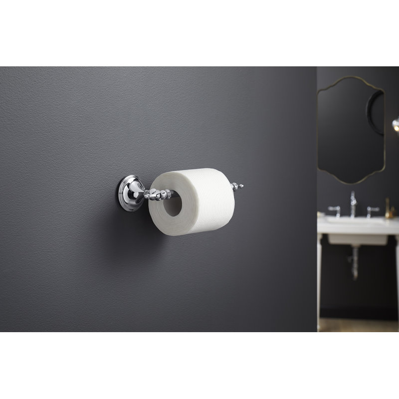 Decorative Toilet Paper Holder, Vibrant Brushed Moderne Brass