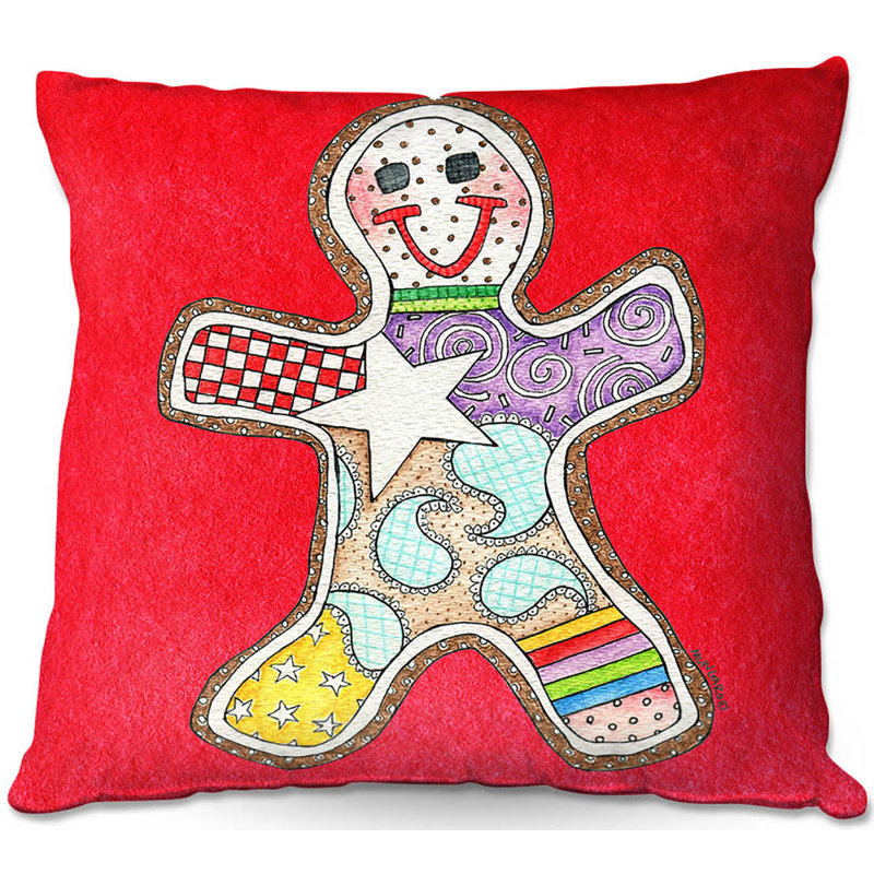  Coussin décoratif Couch Gingerbread, 20 po x 20 po, Rouge
