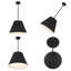 Luminaire suspendu à DEL noir de 16 pouces de diamètre, adapté aux salons, aux chambres à coucher, aux cuisines, etc.-934628300-934628303