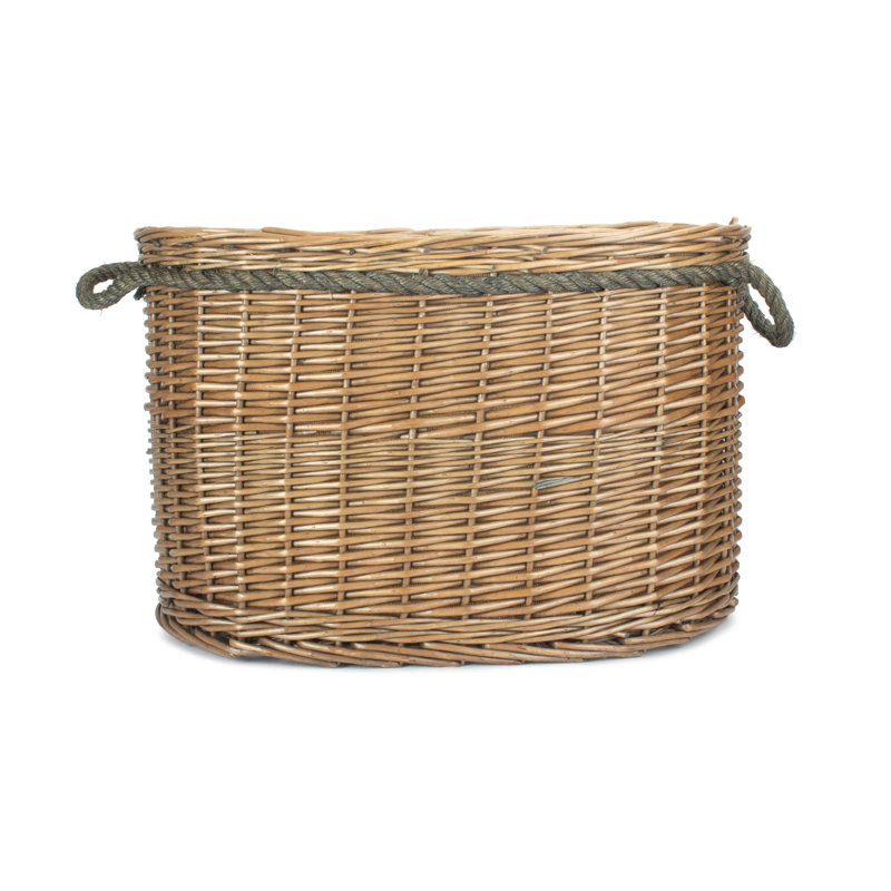 Claridge Wicker Rope Handled Lined Log Basket, 38cm H x 38cm W x 58cm D