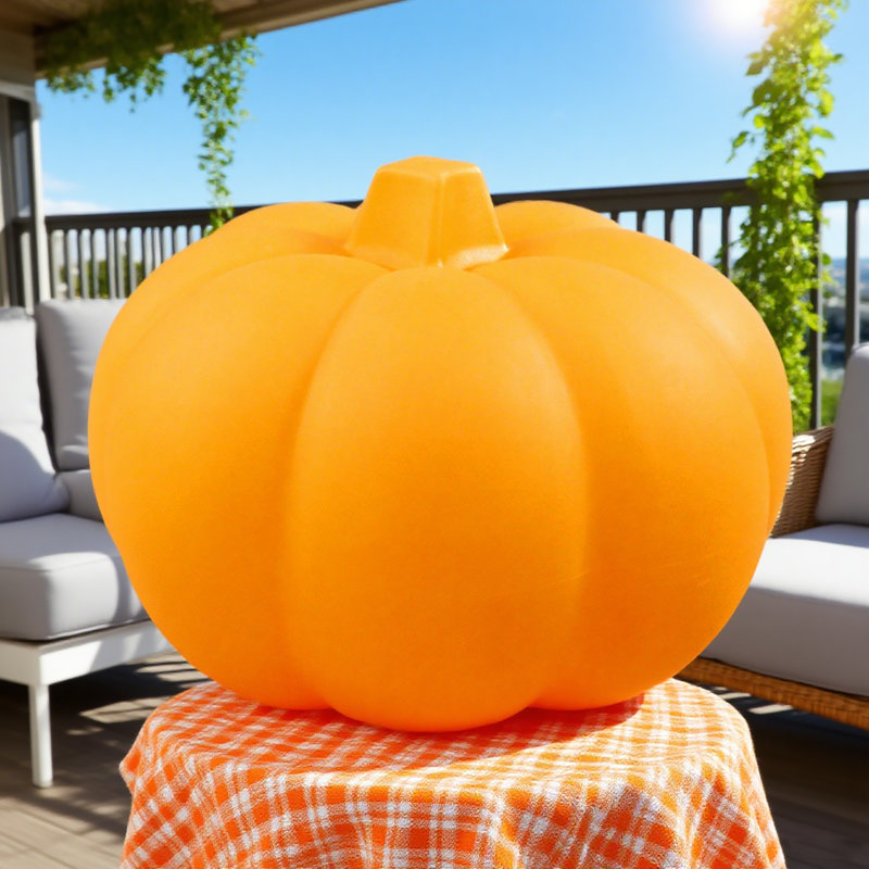 Solar-powered Pumpkin Light, 11" H x 15.75" W x 15.75" D