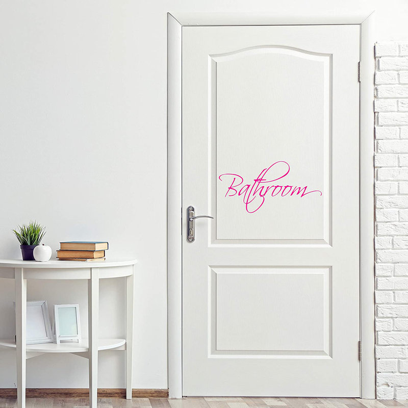 Décalcomanie de porte en vinyle, H 6 po x l 12 po, Rose vif