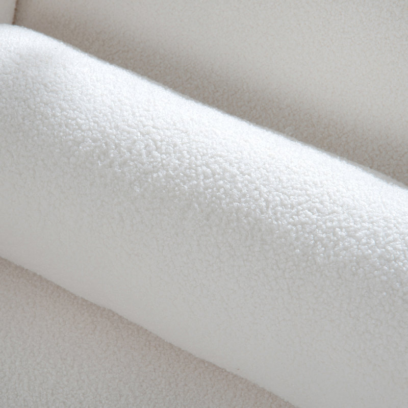 Chaise longue moderne avec accoudoirs à volutes, Blanc, Bois naturel
