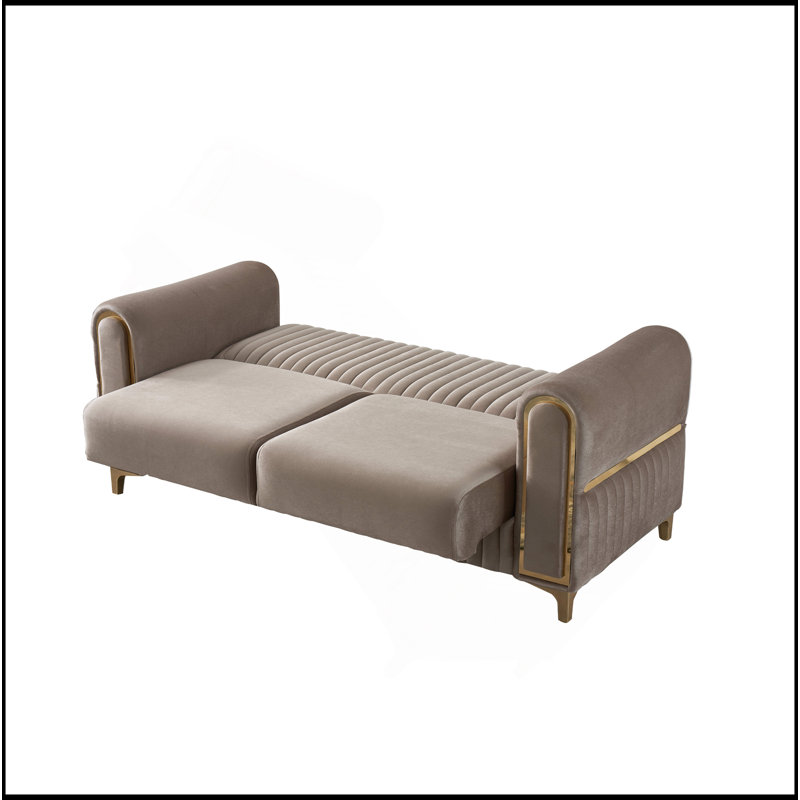 Causeuse convertible en tissu de velours Melody