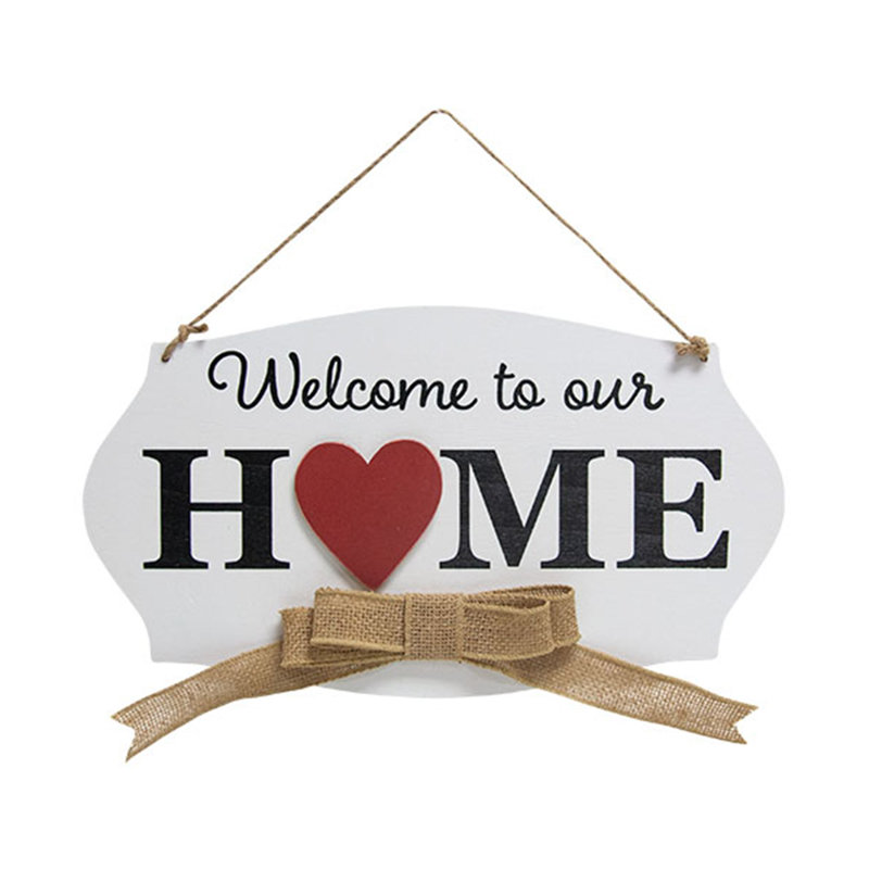 Panneau décoratif en bois Welcome to Our Home avec 6 aimants