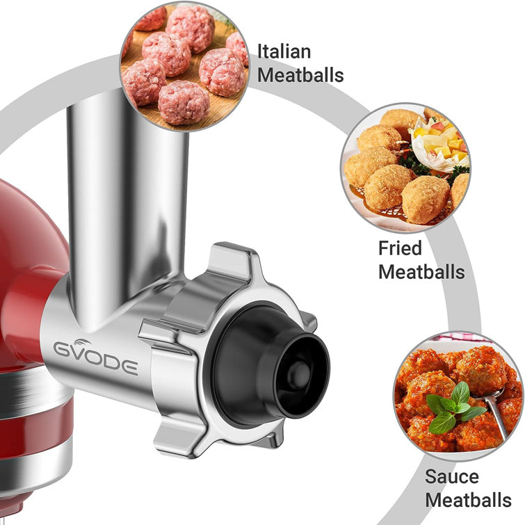 Metal Food Grinder Attachment for KitchenAid Mixers Includes 2