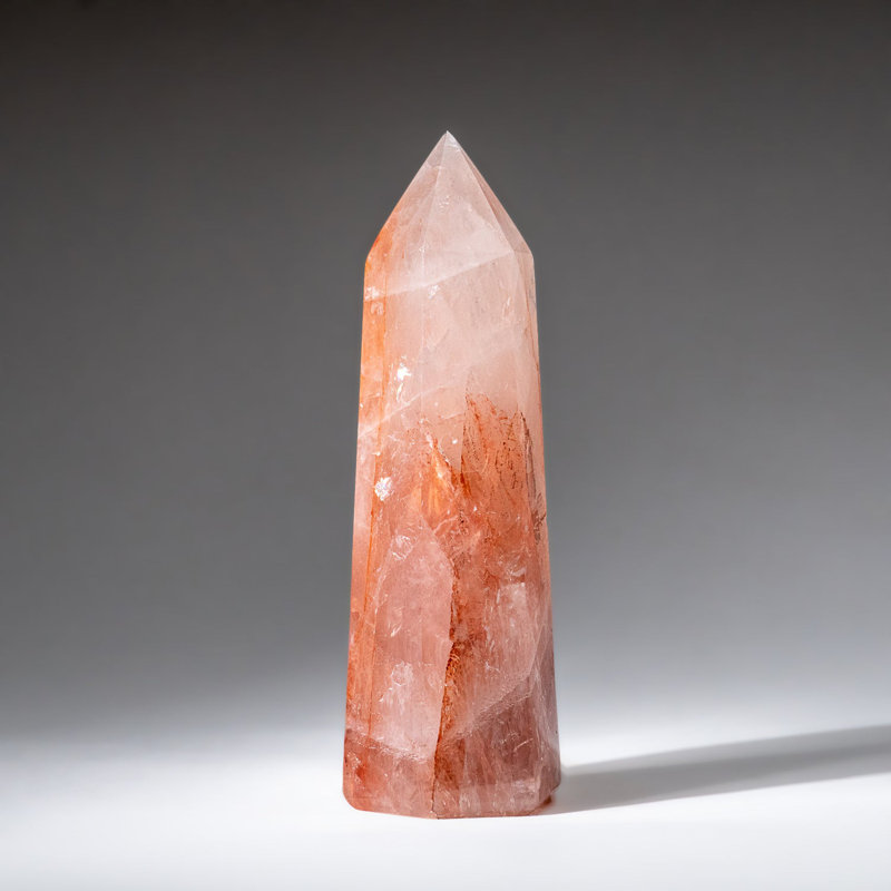 Véritable pointe de quartz fraise polie (1,8 lb)