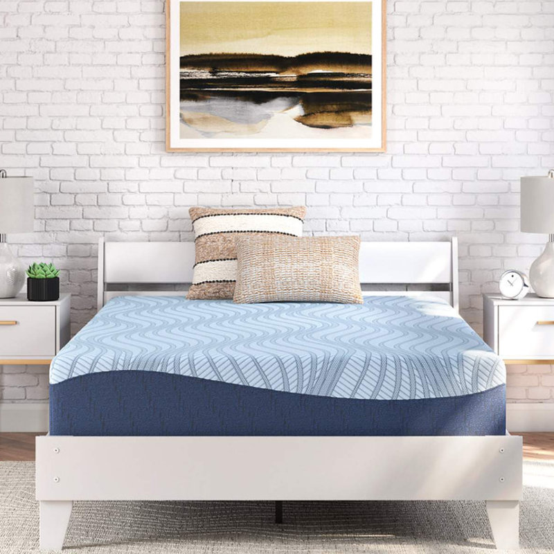  Matelas en mousse viscoélastique Serena, Très grand lit, 12", Bleu