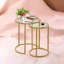 Nest of Gold Glass Round Side Tables, End Table Set, Glass Nesting Tables , Living Room Furniture