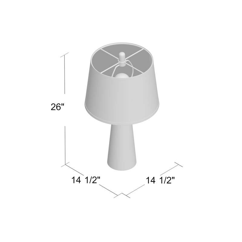 Hana Metal Table Lamp, 26" H x 14.5" W x 14.5" D