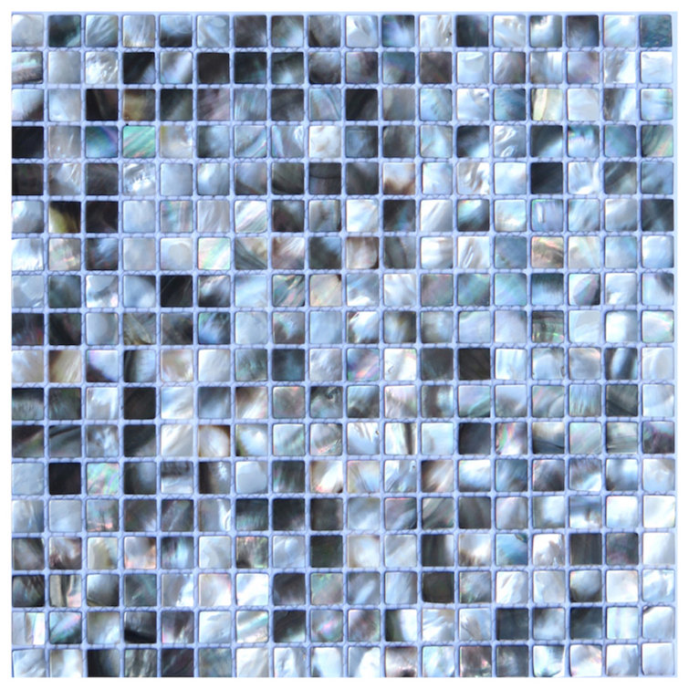 Rimini 0.6" x 0.6" Seashell Grid Mosaic Wall Tile