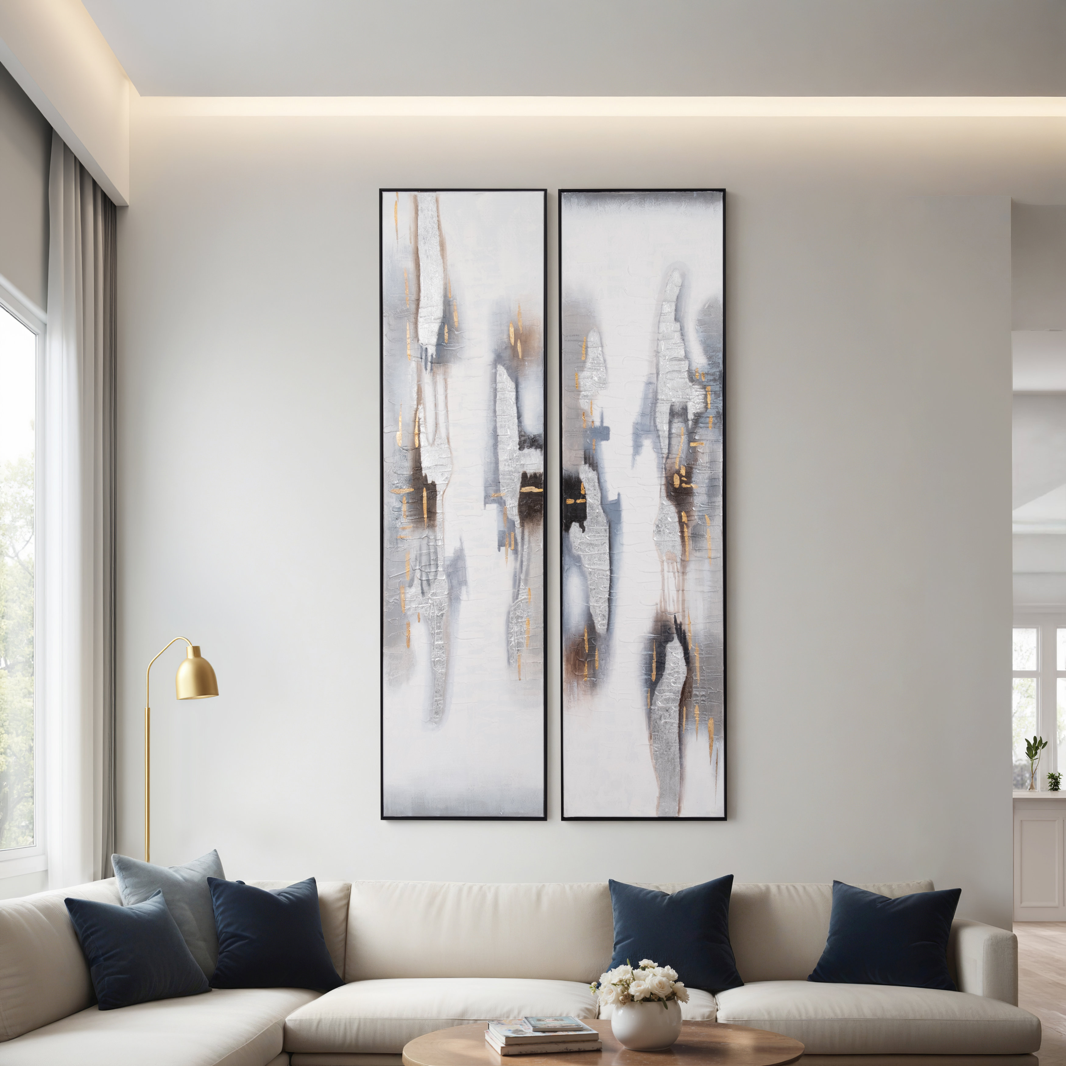 Everly Quinn Modern Large Set of 2, Abstract Oil Painting | Wayfair