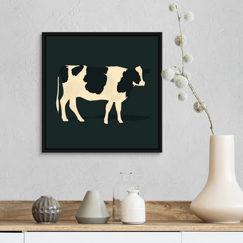 Art mural raffiné Holstein III, H 18 po x l 18 po x P 2 po, Toile avec cadre noir