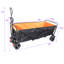 Chariot pliant de grande capacité avec chariot extensible et grande capacité (noir + orange)