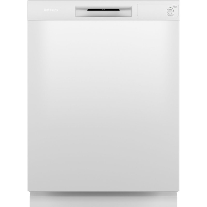 24" 60 dBA Built In Button Control Dishwasher, White