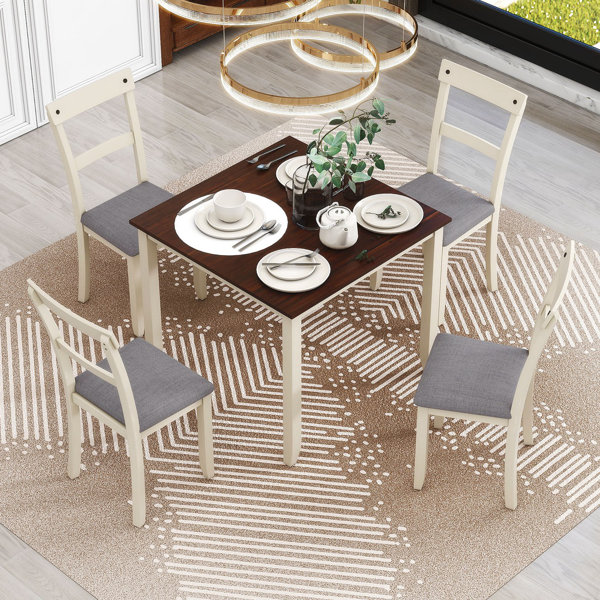 Ensemble Table à Manger 90x48x75 Cm Avec 2 Chaises - Meuble De Cuisine, Balcon, Véranda - Style Vintage Marron Et Noir