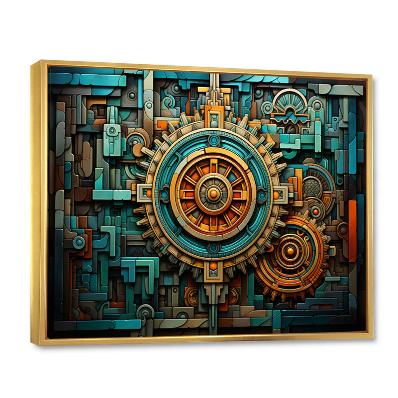 «Mexico Mesoamerican Legacy II», reproduction d'art sur toile, H 30 po x l 40 po, Cadre flottant doré