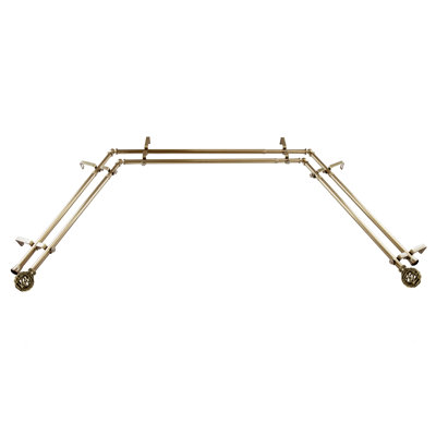 Jalissa Steel Adjustable Bay Window Double Curtain Rod
